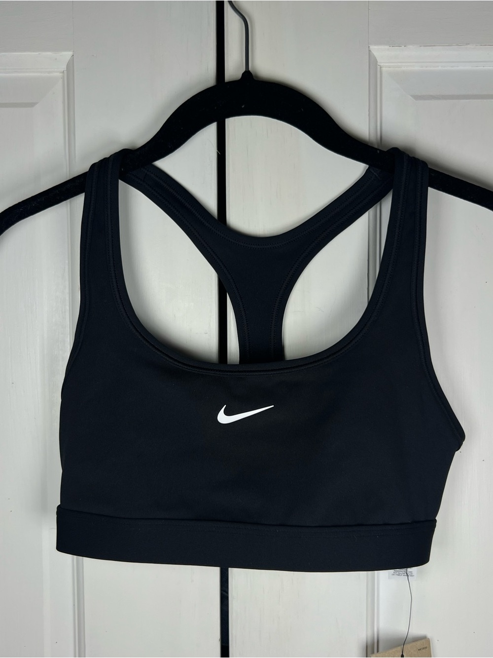 NWT Nike Women's Black Swoosh Racerback Sports Bra Size XS - Picture 2 of 5